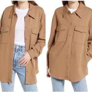 Joie Utility Shacket Jacket Women’s Size Small Tan Camel Oversized Button Down